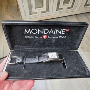 Mondaine Official Swiss Railways Watch Square Dial Black Leather A666.30325